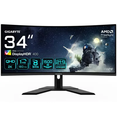 GIGABYTE G34WQCP 34" Curvo UWQHD 180Hz 1ms FreeSync Premium