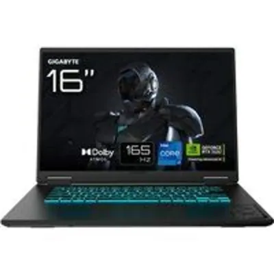 GIGABYTE GAMING A16 Portátil – 16", 165Hz WUXGA, Intel Core i7-13620H, RTX 5050, 16GB DDR5 5200MHz, SSD Gen4 de 1TB, DOS, Garantía de 2 años, Dolby Atmos, GAMING A16 CTHI3ES894SD