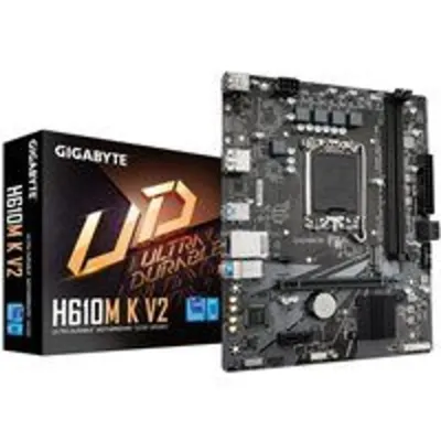 GIGABYTE H610M K V2 Placa base - Procesadores Intel Core 14ª generación, hasta 5600 MHz DDR5, 1xPCIe 3.0 M.2, LAN 1GbE, USB 3.2 Gen 1