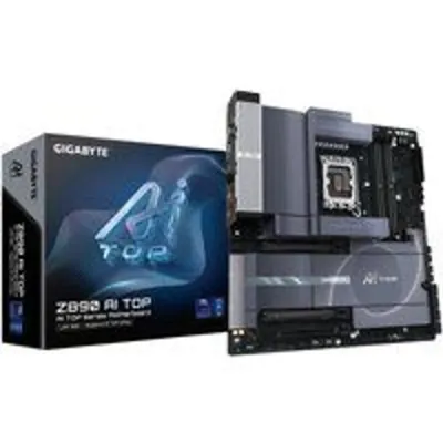 GIGABYTE Z890 AI TOP Placa base - CPUs Intel Core Ultra (Serie 2), VRM de 16+1+2 fases, hasta 9500 MHz DDR5 (OC), 1xPCIe 5.0 + 3xPCIe 4.0 M.2, Wi-Fi 7, LAN 10 GbE, Thunderbolt 5