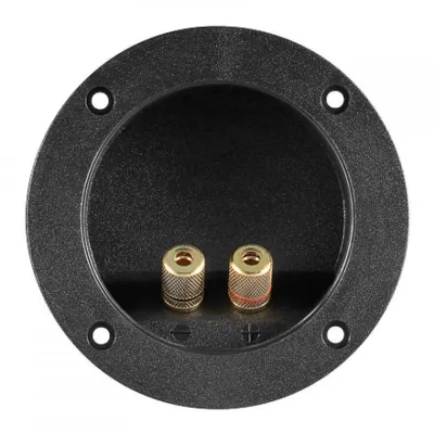 Goobay Bornes Dorados para Altavoz Redondo Negro, Pack 2