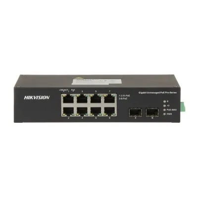 Hikvision DS-3T0510HP-E/HS Switch PoE 8 Puertos Gigabit 110W Hi-PoE