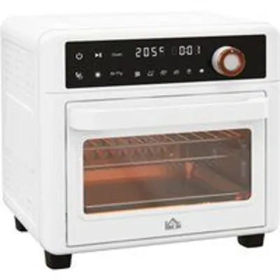 Homcom Horno Eléctrico Multifunción De Sobremesa 13l 1200w 33,5x32x32,5cm Blanco