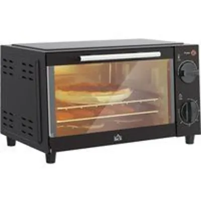 HOMCOM Mini Horno Eléctrico 9L 50W con Temperatura Ajustable Temporizador Negro