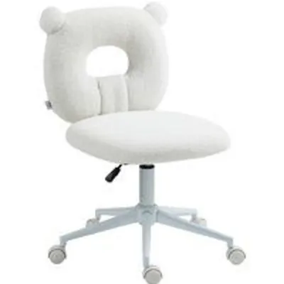 Homcom Silla de Escritorio Moderno con Asiento Ajustable en Altura Blanca
