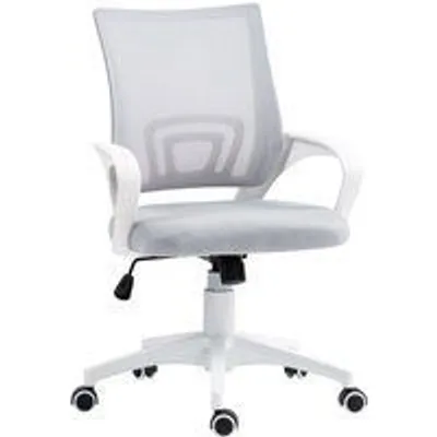 Homcom Silla De Oficina De Malla Con Altura Ajustable Carga 120 Kg Gris