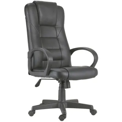 Home Heavenly Abogat Silla de Oficina de Forma Ergonómica Tapizada en Polipiel Negro