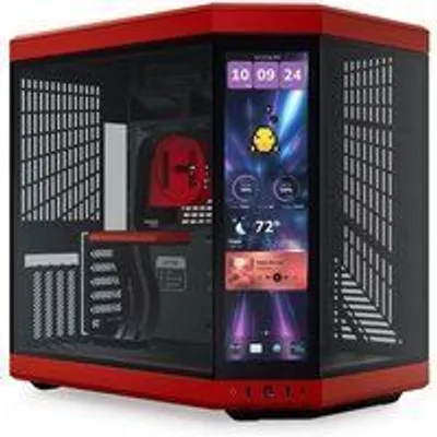 Hyte Y70 Touch Infinite Mid Tower EATX con Pantalla Doble Cristal Templado USB-C Roja