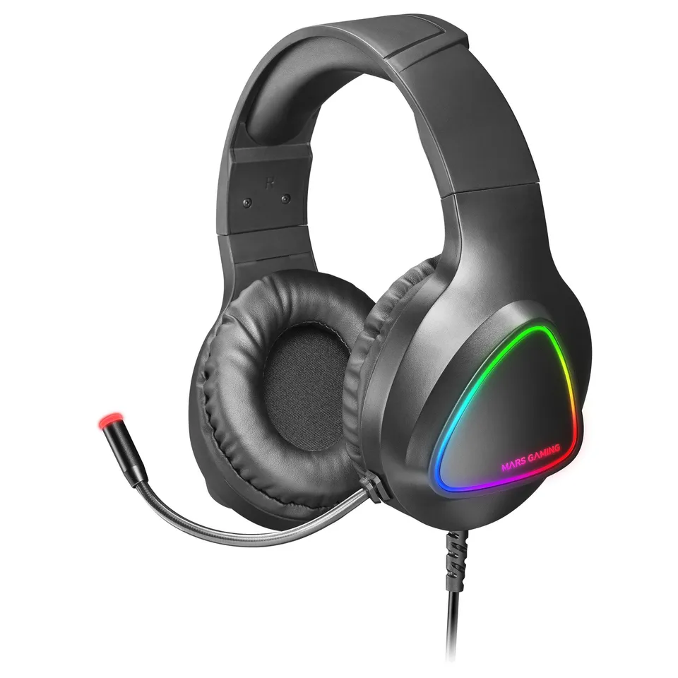 Mars Gaming MH222 RGB Over-Ear Noise Cancelling Headset Negro