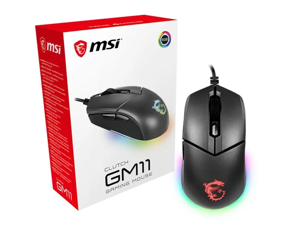 MSI Clutch GM11 Izquierda Óptico 5000 DPI USB Tipo A