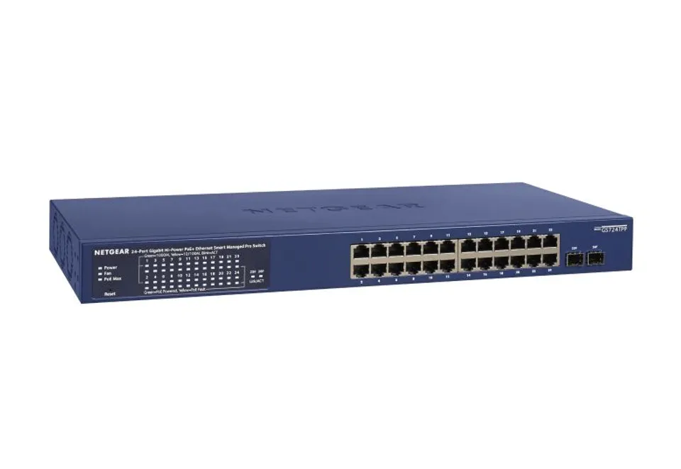 NETGEAR GS724TP Switch Gestionado PoE Gigabit Ethernet Azul
