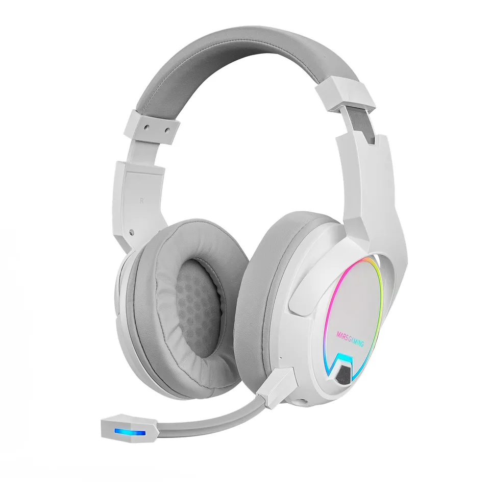 Mars Gaming MHW-100 Blanco ARGB Wireless Mic ENC ANC+Pasivo