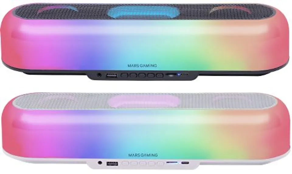 Mars Gaming MSB-ORB 20W Soundbar RGB 360º 3 Drivers Blanco