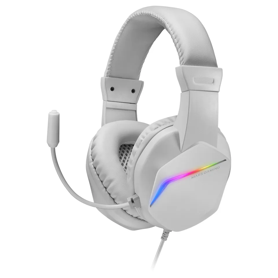 Mars Gaming MH122 Blanco FRGB Over-Ear Gaming Headset