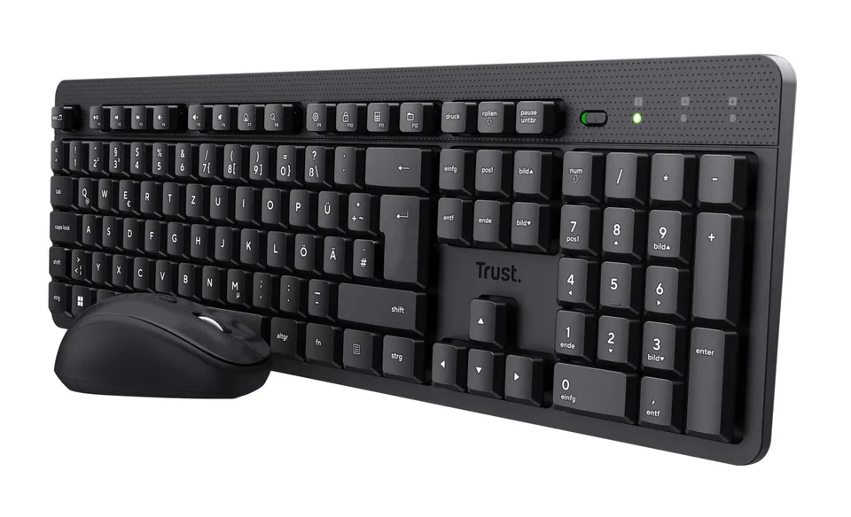 Trust TKM-360 Teclado y Ratón Inalámbricos Oficina QWERTY Español Negro