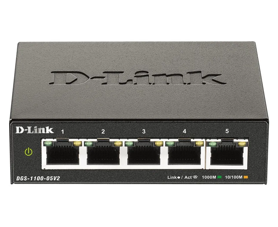 D-Link DGS-1100-05V2/E Switch Gestionado L2 Gigabit Ethernet Negro