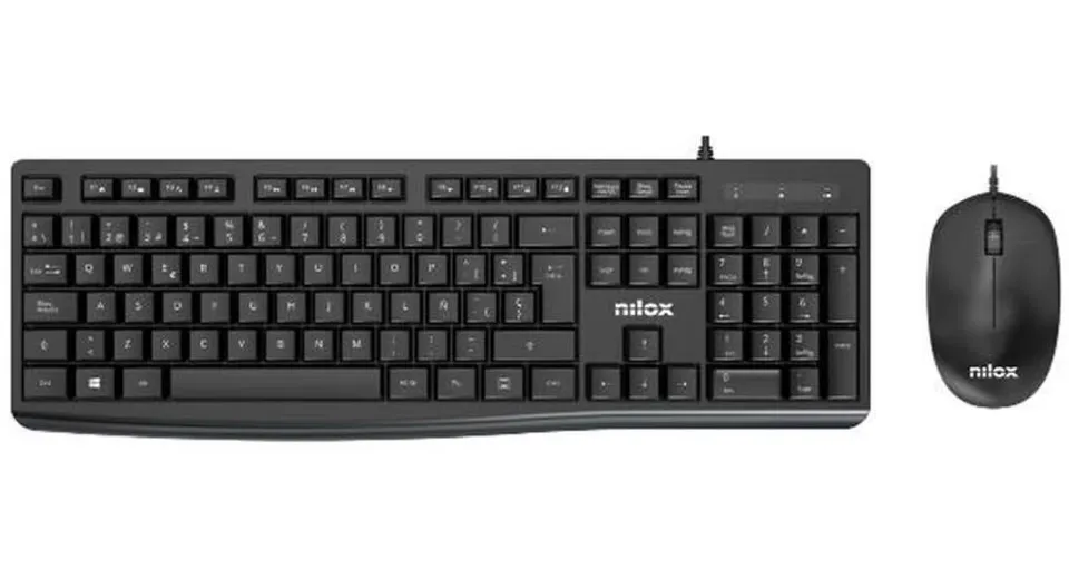 Nilox NXKME0012 Teclado y Ratón USB QWERTY Español Negro