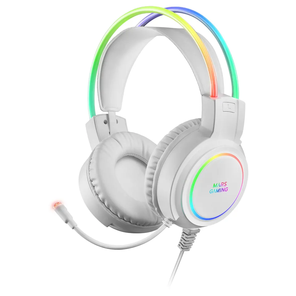 Mars Gaming MHRGBW Auriculares Chroma RGB Flow Sonido Espacial Blanco