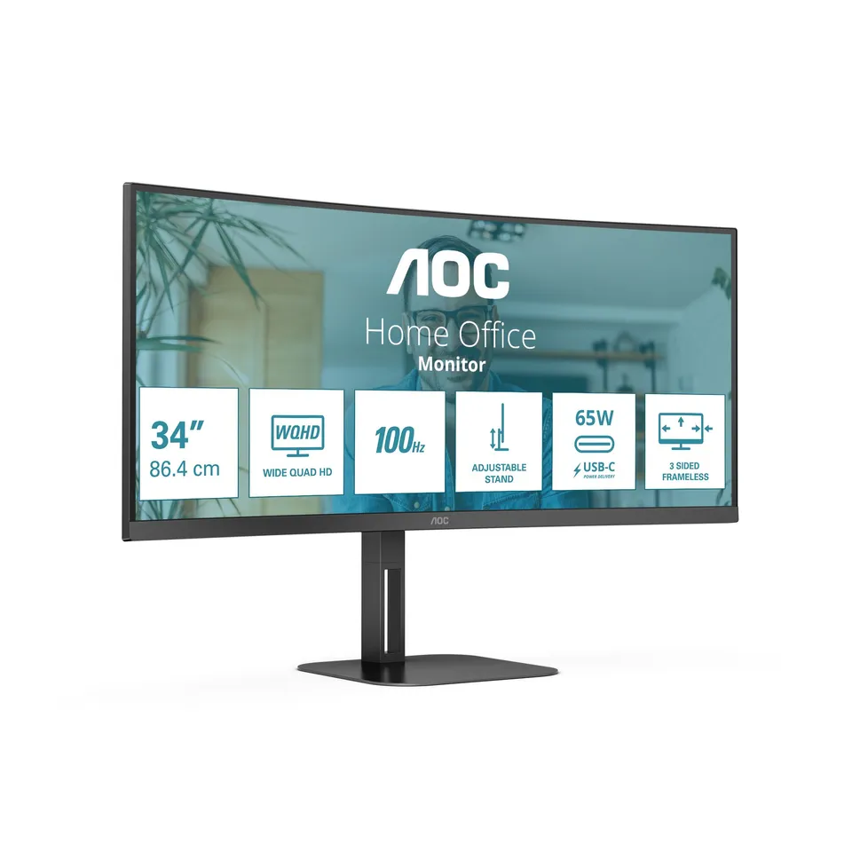 AOC V5 CU34V5C/BK 34" LED 3440x1440 Monitor Negro