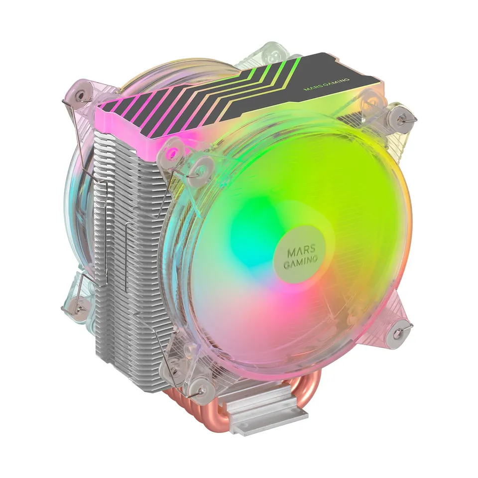 Mars Gaming MCPU66 Disipador CPU Triple ARGB 6 Heatpipes 220W 2 Ventiladores 12cm