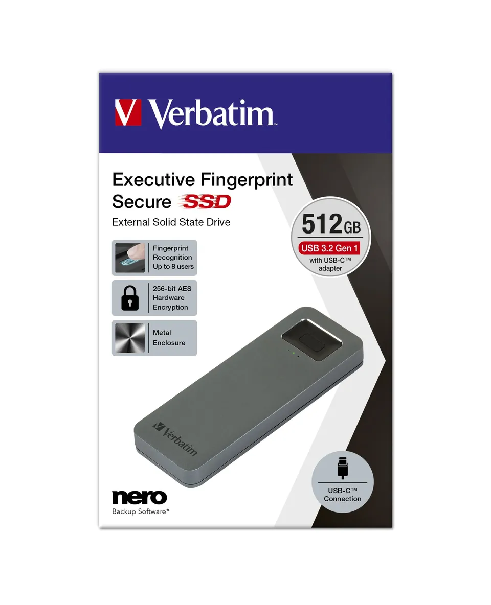 Verbatim 53656 SSD externo 512GB USB-C 3.2 Gen1 Gris