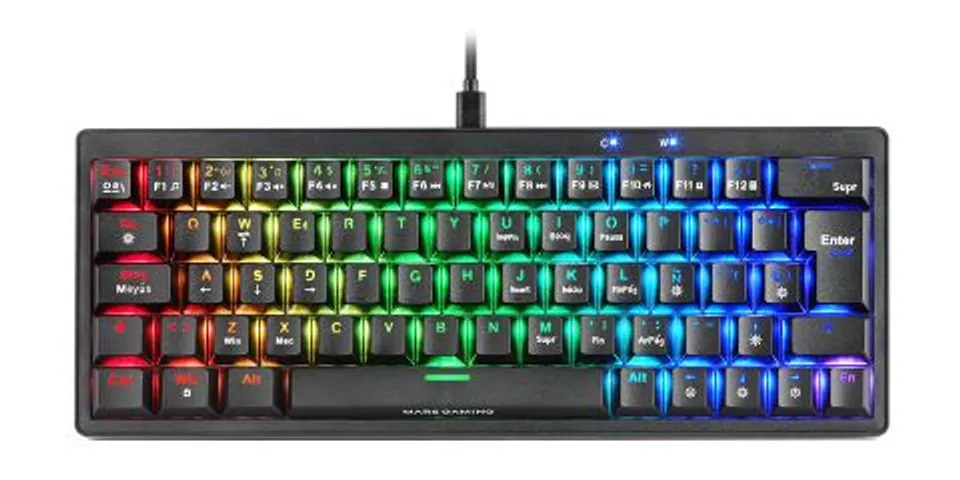 Mars Gaming MKMINIPRO 60% Hot-Swap RGB Switch Marrón Español