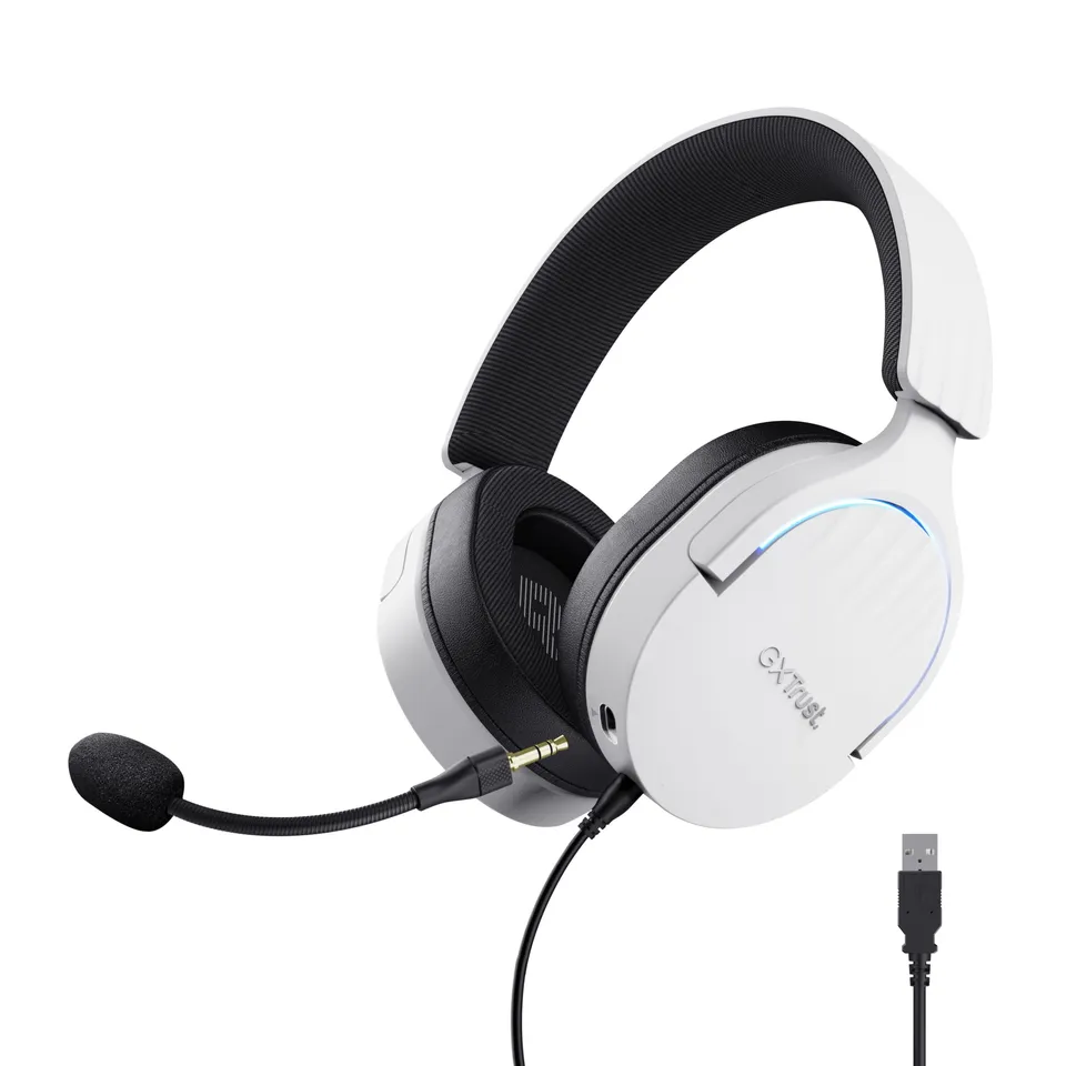 Trust GXT 490 FAYZO Auriculares diadema USB-A Negro/Blanco