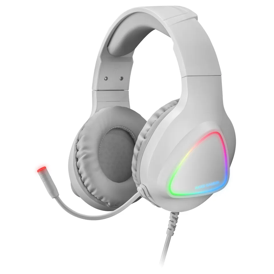 Mars Gaming MH222 Blanco RGB Over-Ear Gaming Headset