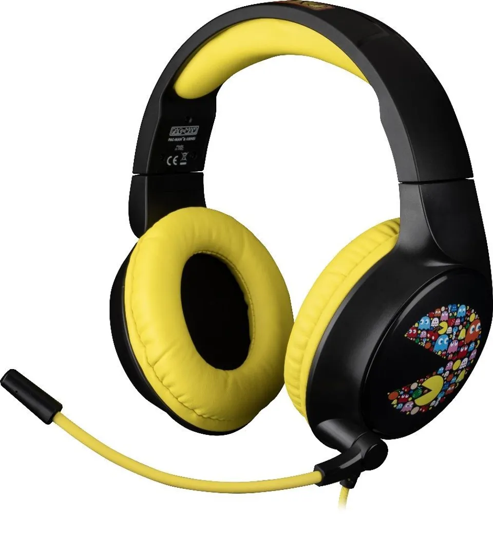 Konix PacMan Cascos Diadema Alámbrico USB-A Negro/Amarillo