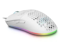 Mars Gaming MMAX Blanco Ultraligero RGB 12400 DPI