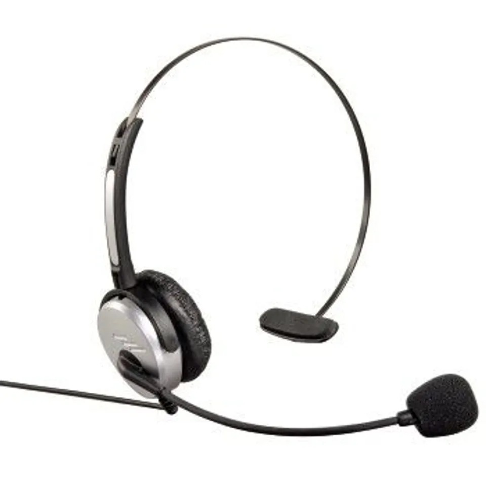 Hama Headband Auriculares Alámbrico Oficina Centro de llamadas Negro Plata