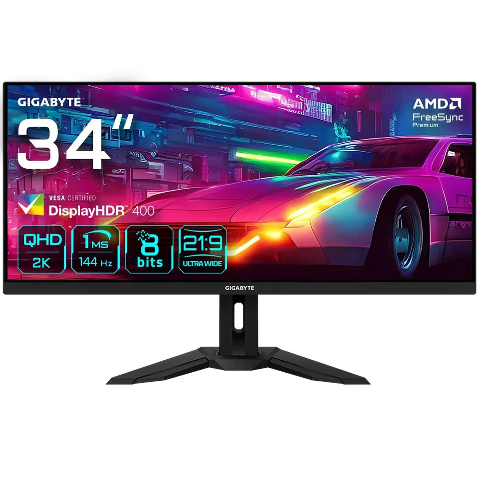 GIGABYTE M34WQ Monitor de Juego 34 WQHD 3440x1440 144Hz 1ms FreeSync HDR400 HDMI DisplayPort