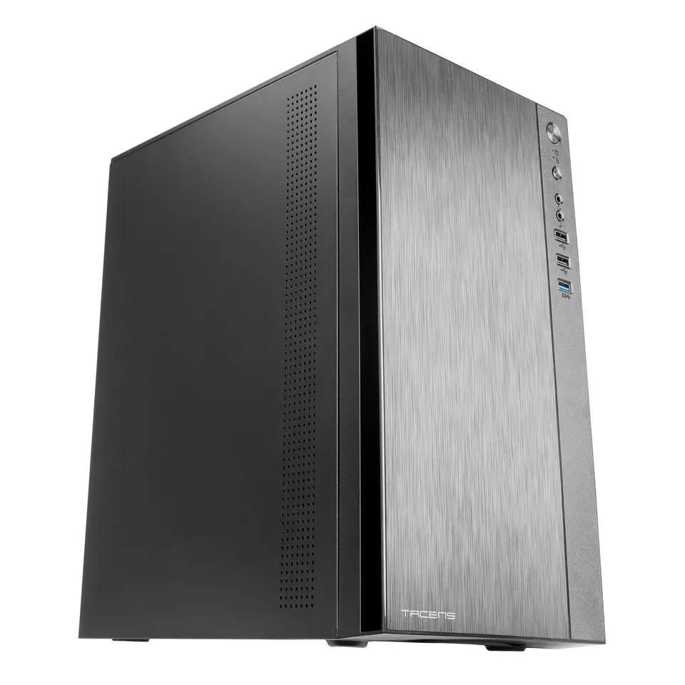 Tacens Anima ACX, Caja Mini Torre Micro ATX, Frontal Aluminio Pulido, Ventilador 12cm, USB 3.0, Negro
