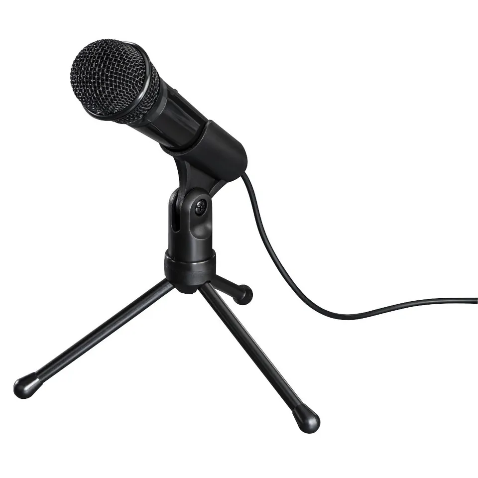 Hama Micrófono con trípode Jack 3.5mm para podcast y conferencias negro