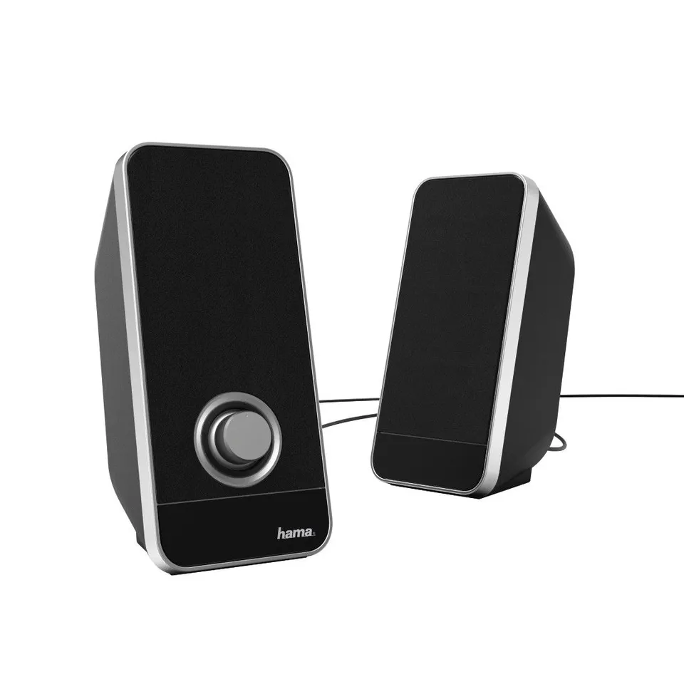 Hama Altavoces para PC 2.0 estéreo 6W USB Jack 3.5mm 50-20000Hz 4Ω Negro Plata