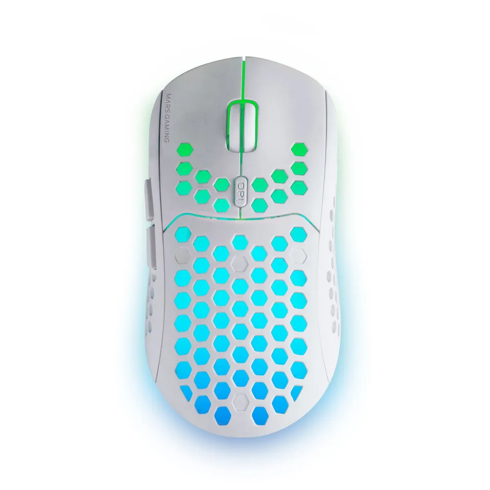 Mars Gaming MMW3W Ratón Gaming Inalámbrico RGB Flow 3200 DPI Blanca