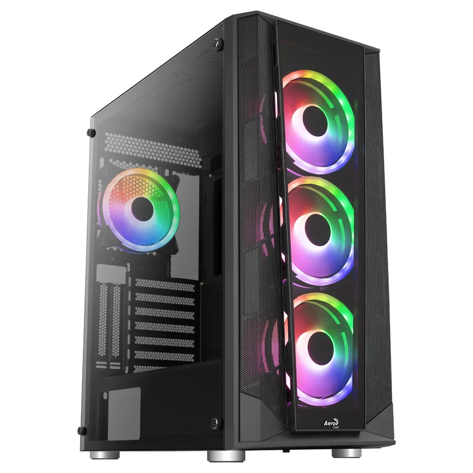Aerocool PRISMBKV3 ATX Negra 4 ARGB Fans Cristal Templado