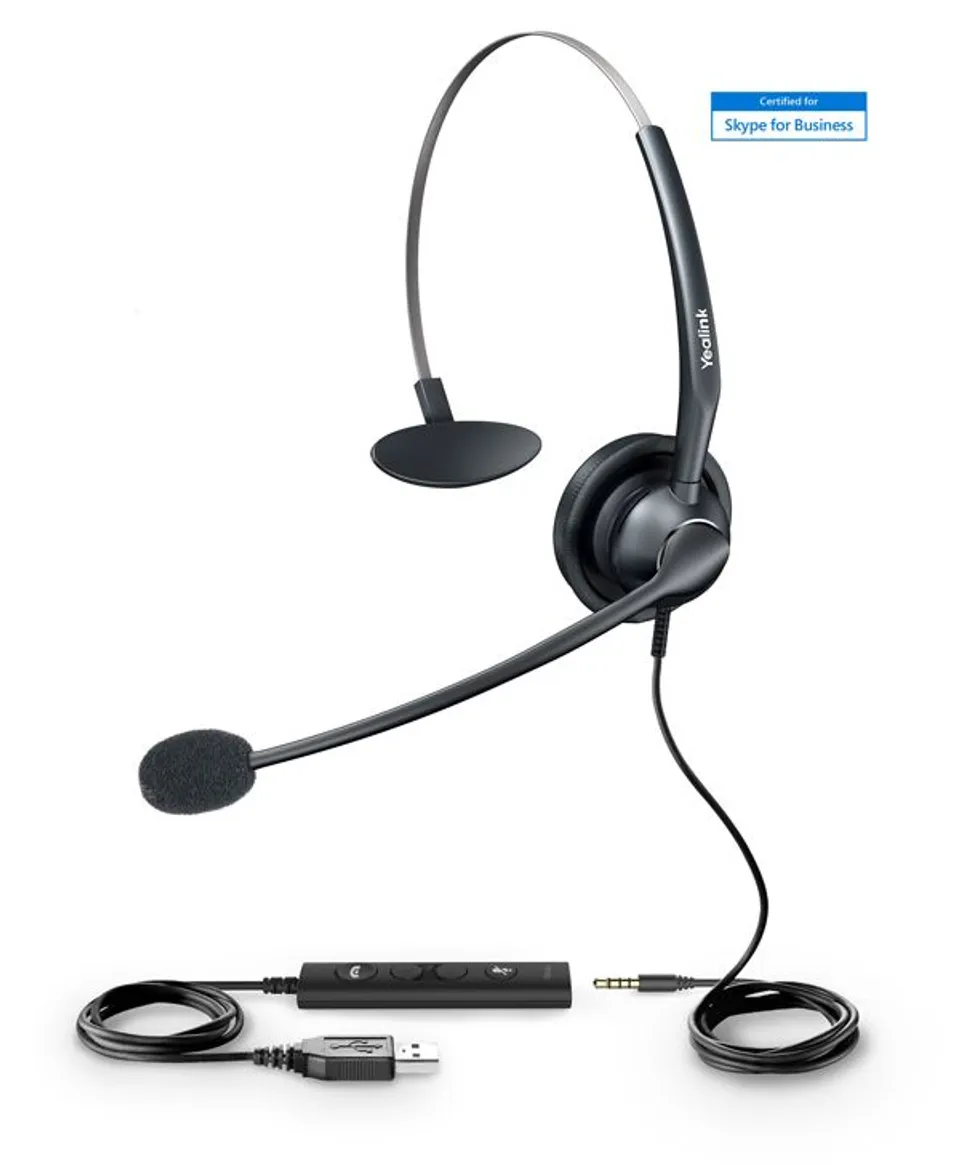 Yealink UH33 Diadema Oficina Llamadas Alámbrico Negro
