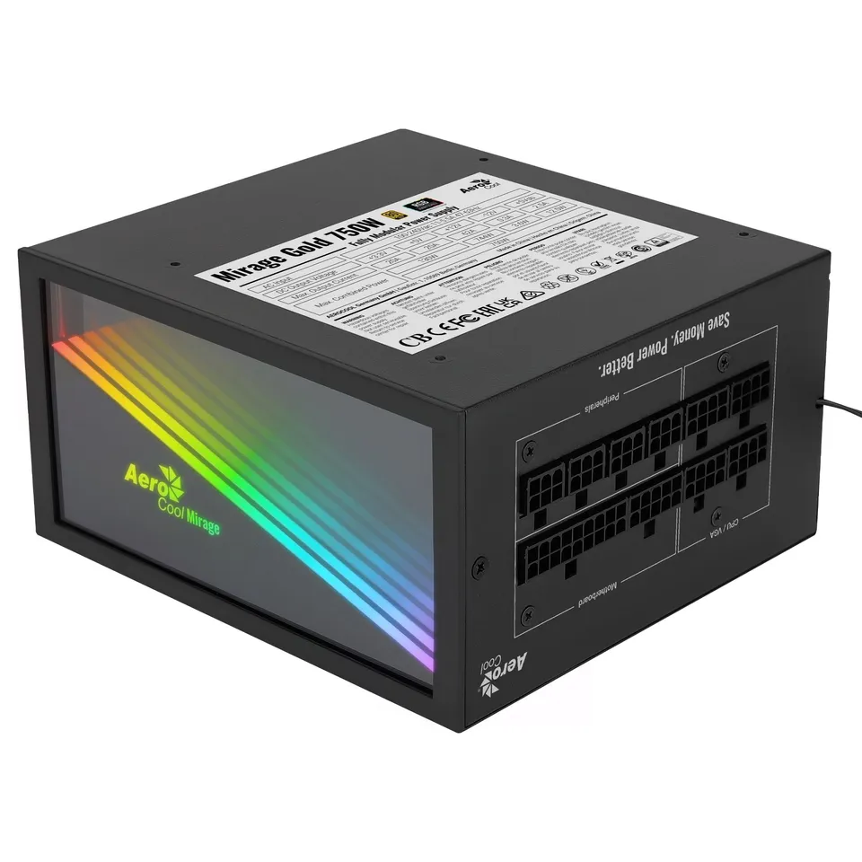 Aerocool MIRAGEGOLD 750W Modular RGB 80 Plus Gold