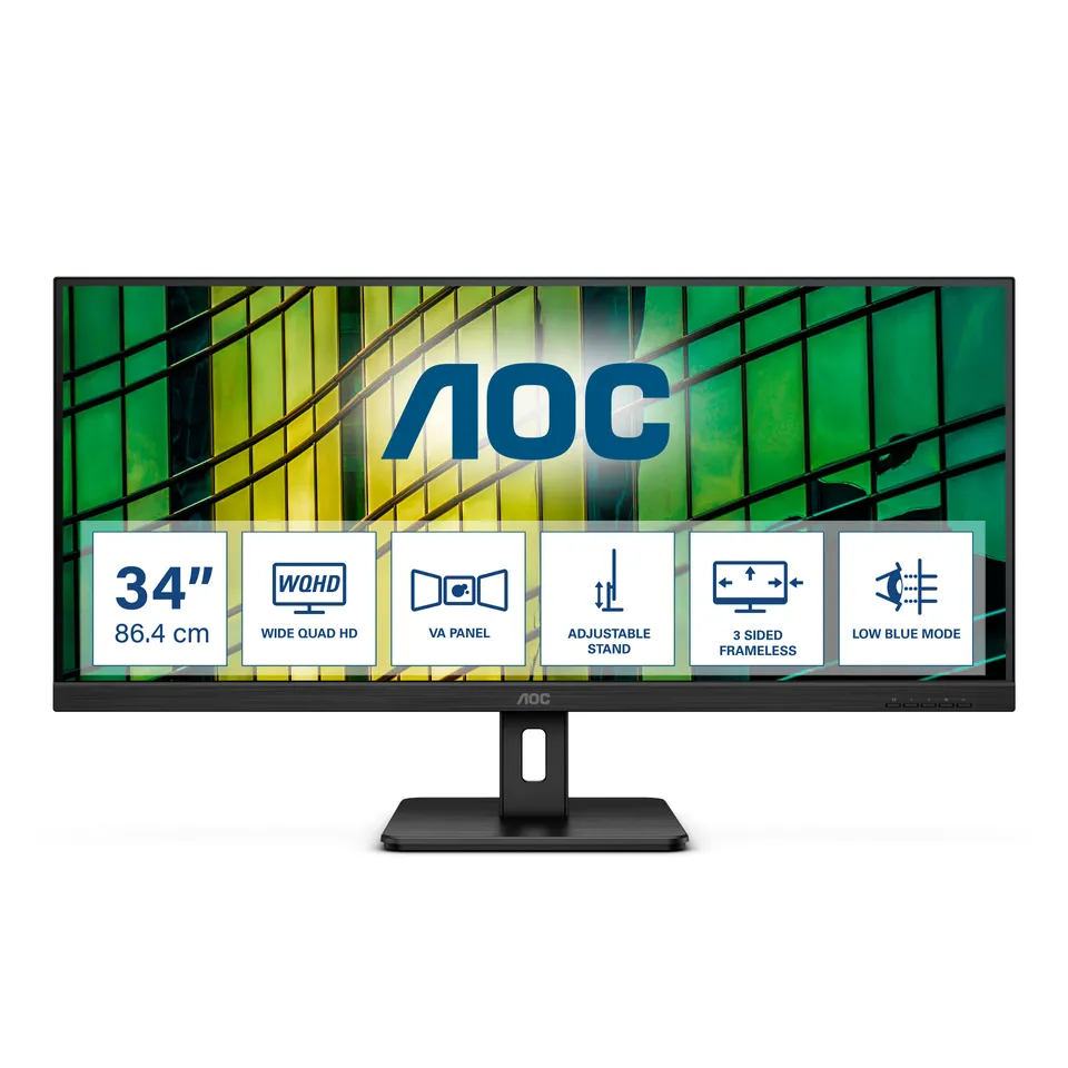 AOC U34E2M 34" 3440x1440 WQHD Pantalla PC Negro