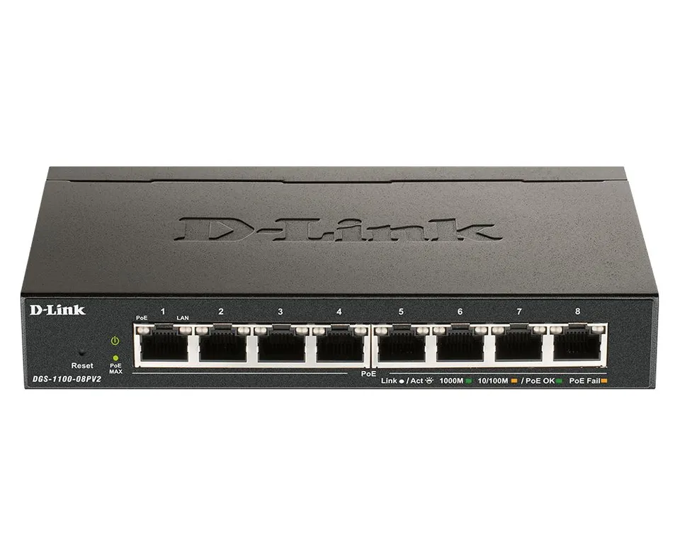 D-Link DGS-1100-08PV2 Switch gestionado L2/L3 PoE Negro