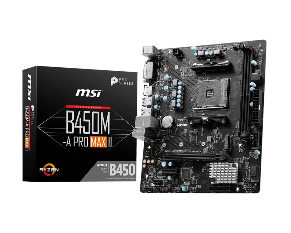 MSI B450M-A PRO MAX II Placa Base Micro-ATX AM4 B450
