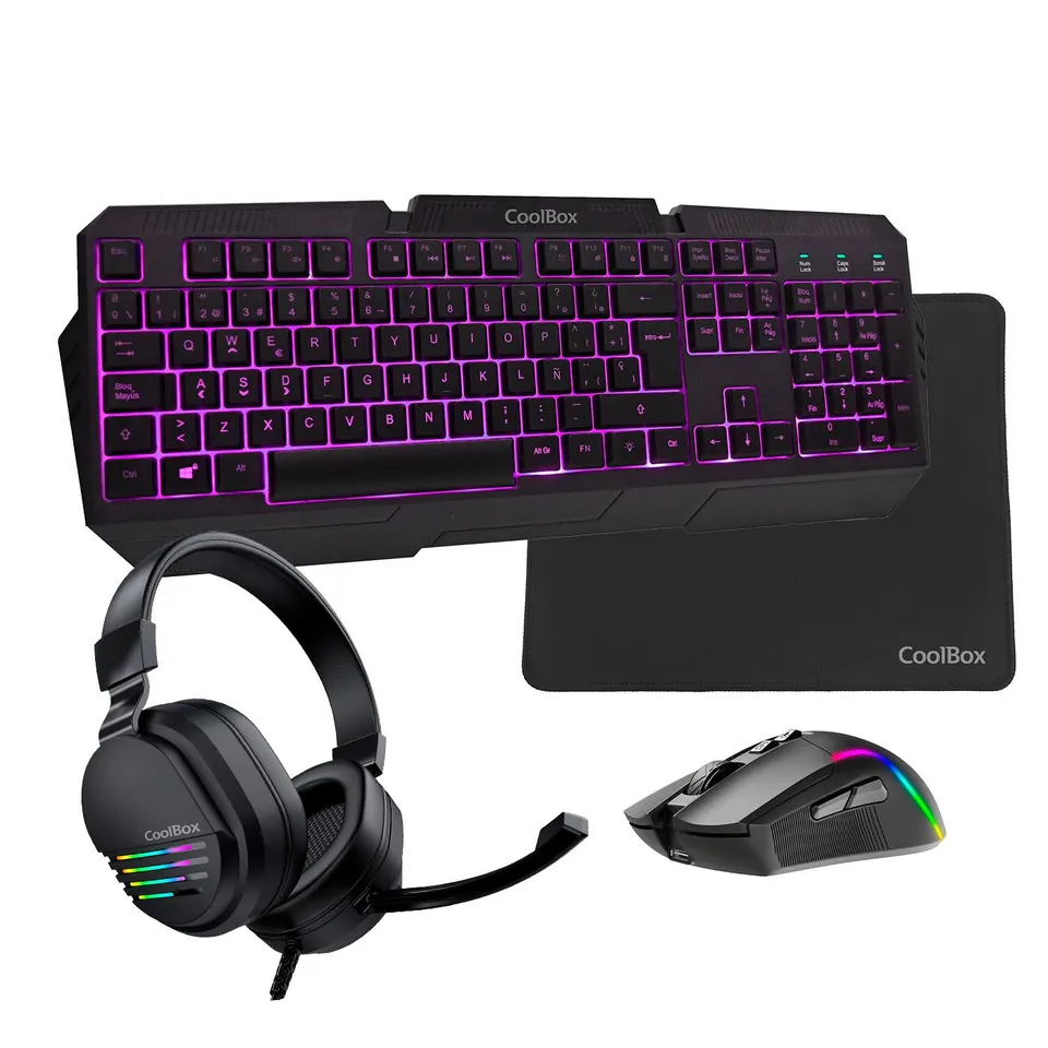 CoolBox DeepX-Wing 2 Teclado y Ratón USB QWERTY ES Negro