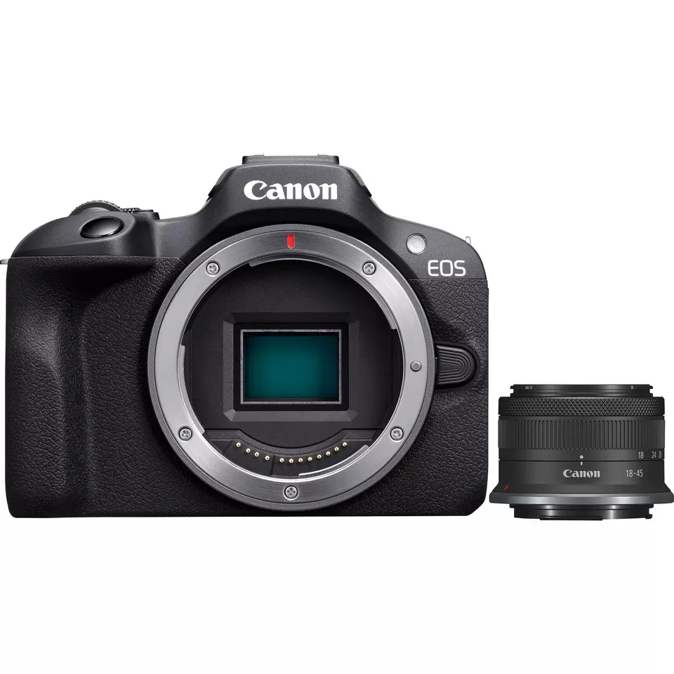 Canon EOS R100 + RF-S 18-45mm f/4.5-6.3 IS STM 24.1MP Black