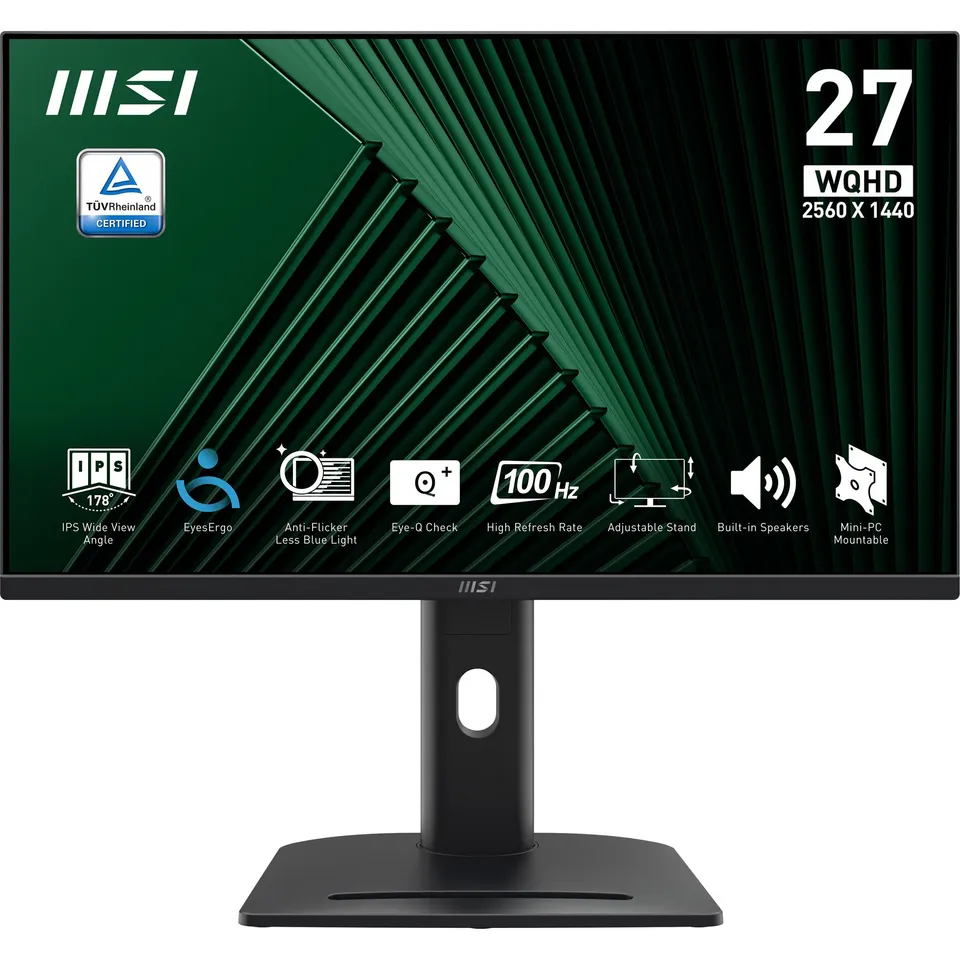 MSI Pro MP275QPG 27" 2560x1440 WQHD LCD Pantalla PC Negro
