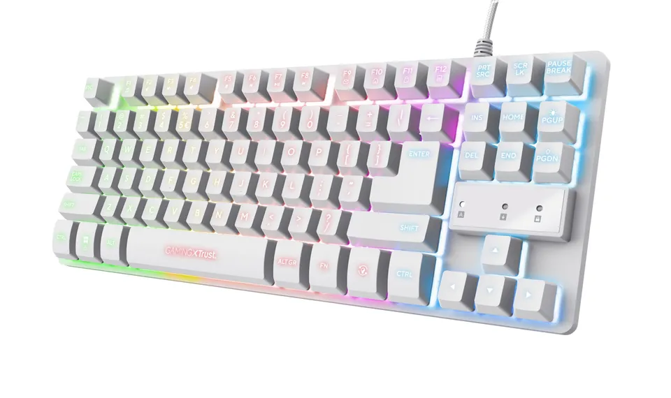 Trust GXT 833W Thado Teclado USB QWERTY Español Blanco