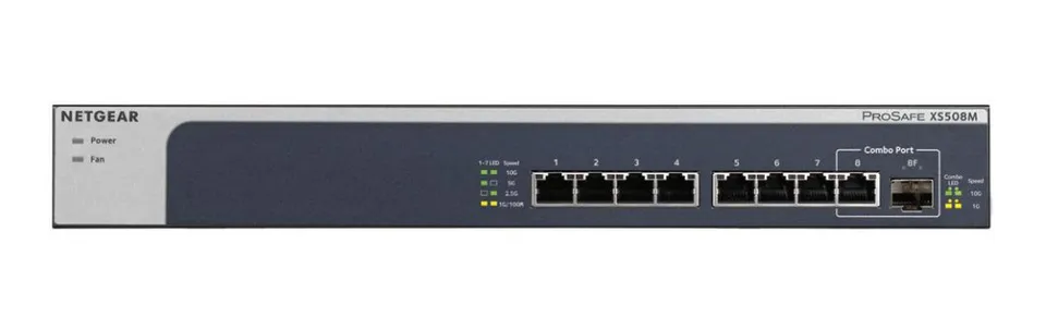 NETGEAR XS508M Switch Ethernet 10G No Administrado Gris Plata