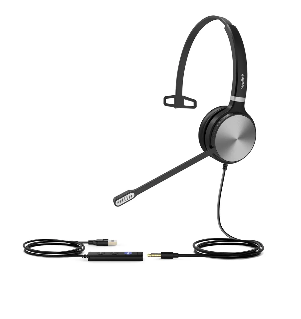 Yealink UH36 Mono Teams Auriculares Alámbricos Diadema Oficina USB A Negro Plata