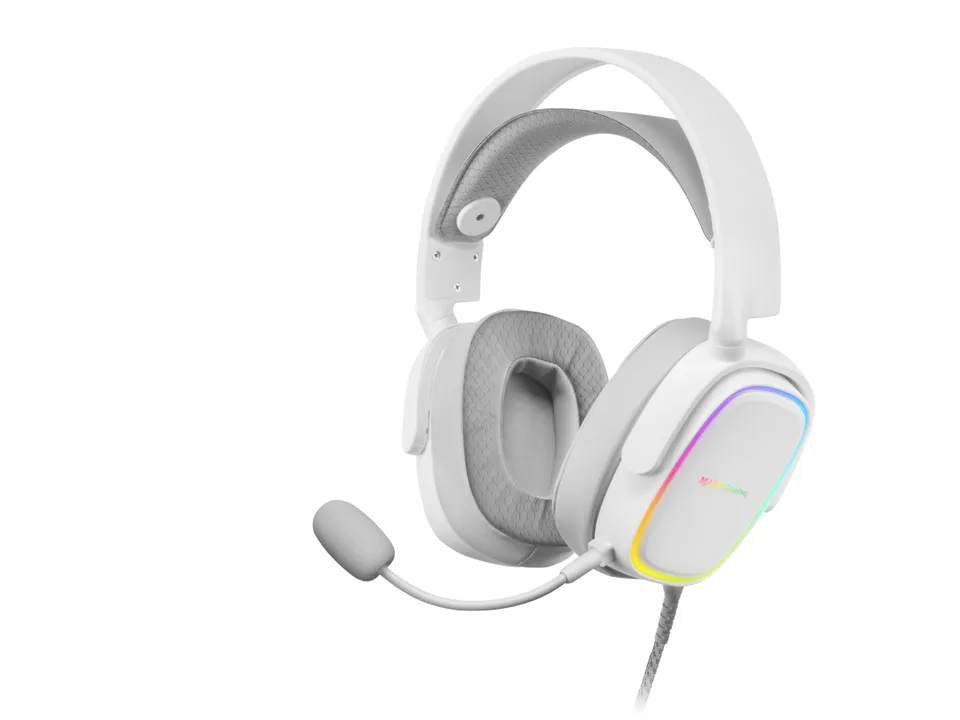 Mars Gaming MHAX Blanco Auriculares Gaming RGB Micrófono Extraíble HiFi