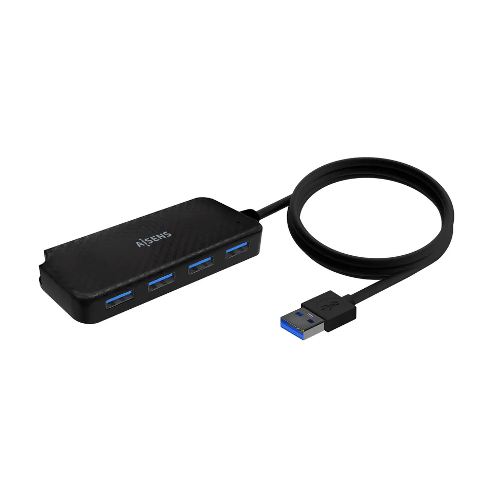 AISENS Hub USB 3.0 Tipo A M 4x Tipo A H Negro 60cm
